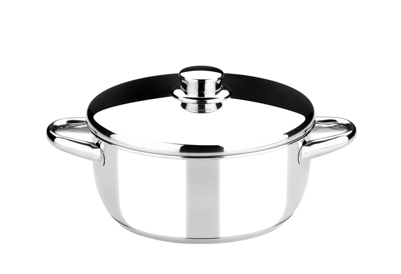 Monix Optima Stainless Steel Large Saucepan with Lid, 20 cm, Silver