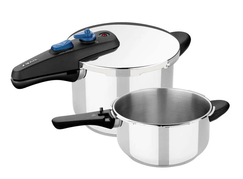 Monix Veloce Stainless Steel Pressure Cooker Set, Silver