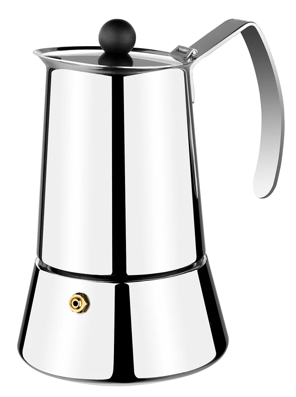Monix Eternal 6 Cup Coffee Maker, Stainless Steel, Silver, 30 x 30 x 30 cm