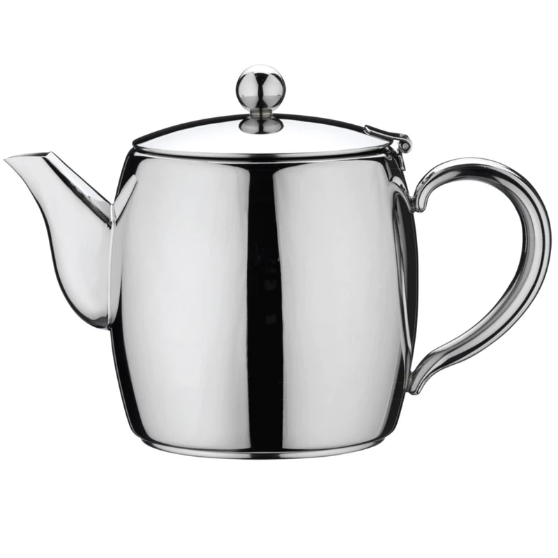Café Stal Bellux Deluxe Tea Pot 5 Cups / 1000ml / 1 Litre/ 35oz – Premium 18/10 Stainless Steel Mirror Polished Finish Tea Pot – Heat Resistant Handles, Drip-Free Spout & Hinged Lid