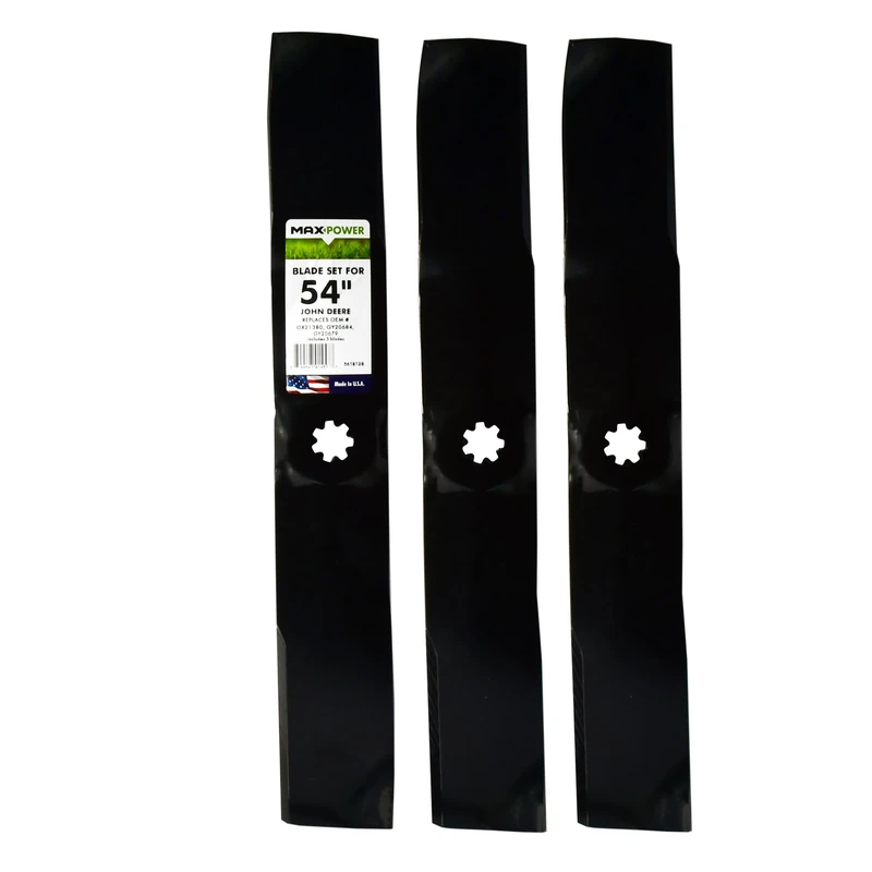 Maxpower 561813B 3-Blade Set for 54-Inch John Deere Rider, Replaces GX21380, GY20684, and GY20679 - Image 1