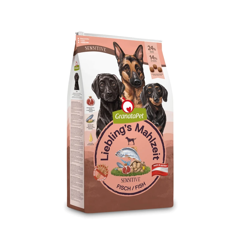 GranataPet Liebling's Meal Fish Sensitive Dry Food for Dogs, Dog Food without Cereals and No Sugar Additives, Complete Food, 10 kg