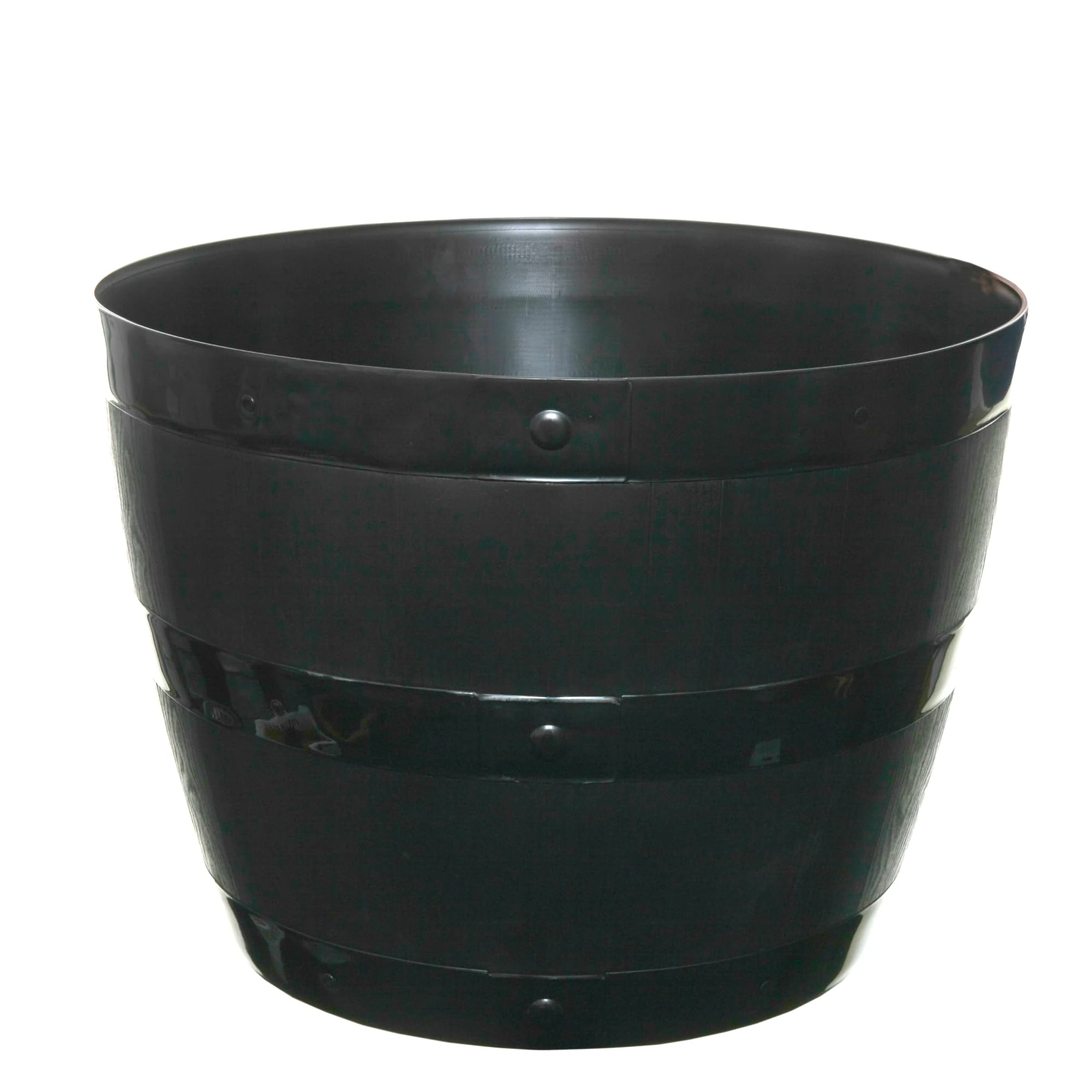 Whitefurze G0850BL 50cm Barrel Planter - Black