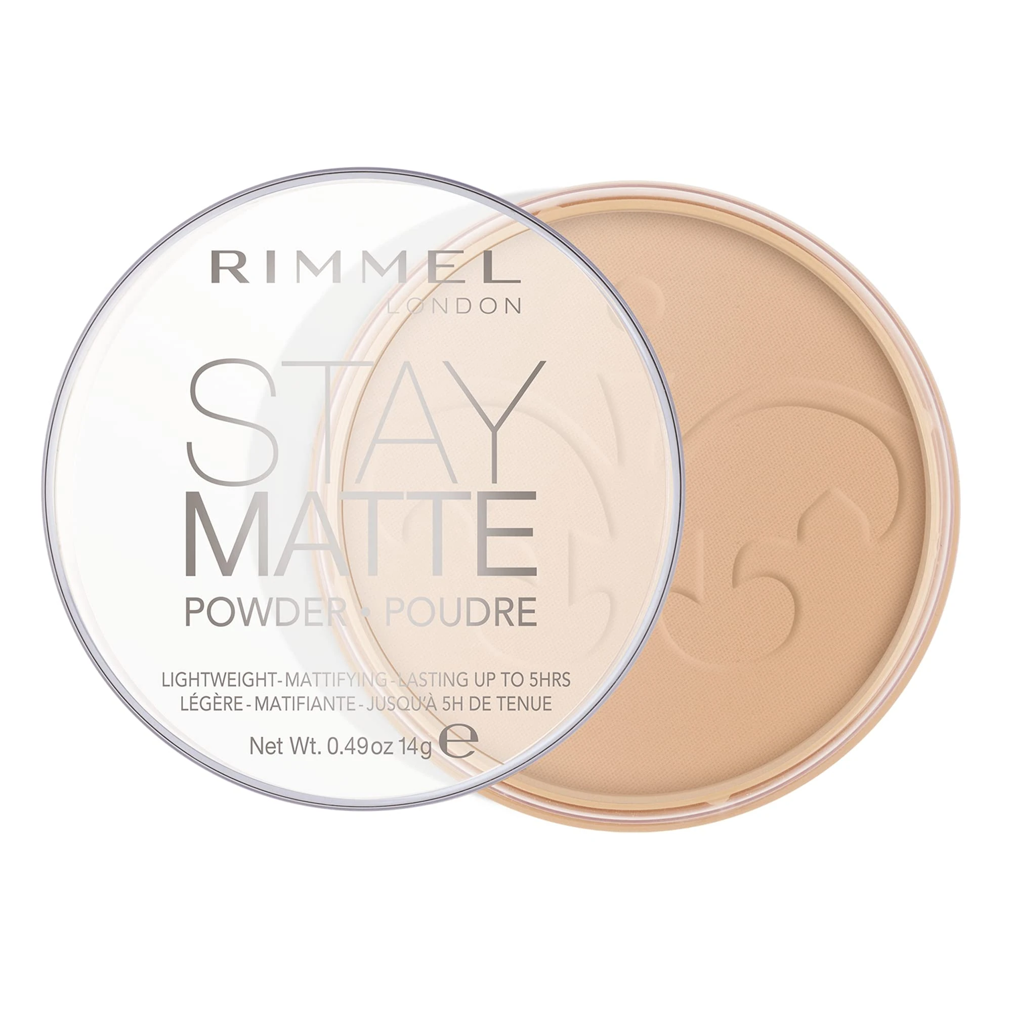 RIMMEL LONDON - Stay Matte Pressed Powder - Lightweight, Oil Absorbing, Smooth Non-Powdery Texture, Lasting Up To 5hrs - For All Skin Types - Dermatologically Tested - 004 Sandstorm - 14g