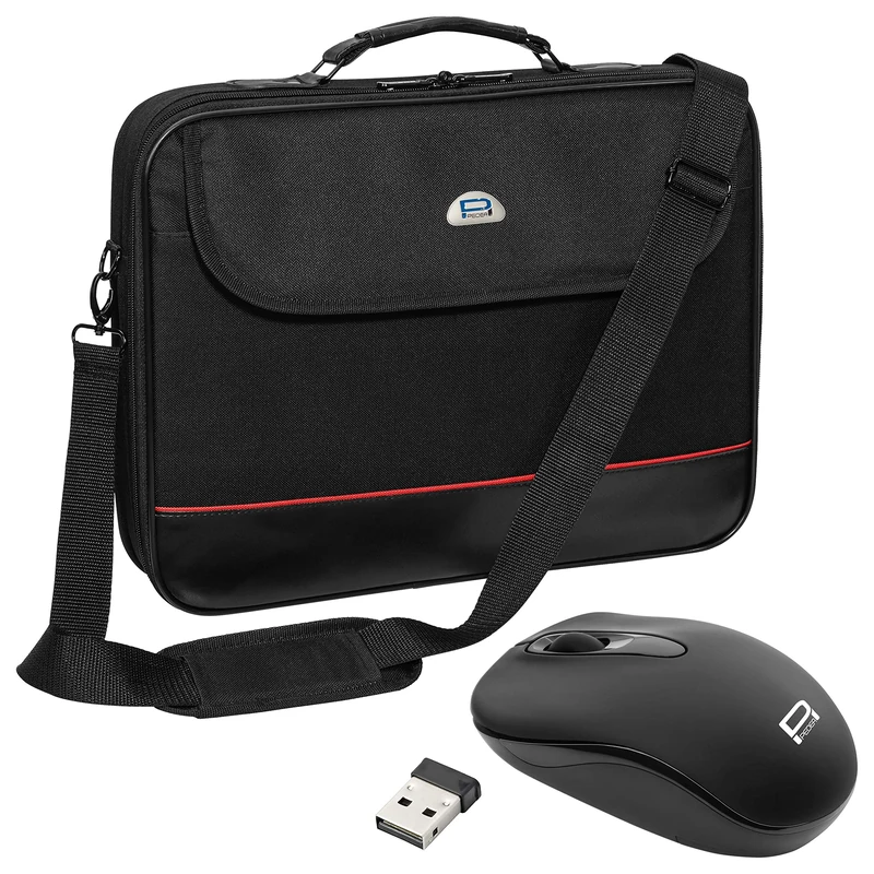 PEDEA laptop bag "Trendline" bag for notebooks with screens up to 17.3 inches (43.9 cm); shoulder bag with shoulder strap incl. wireless mouse, black
