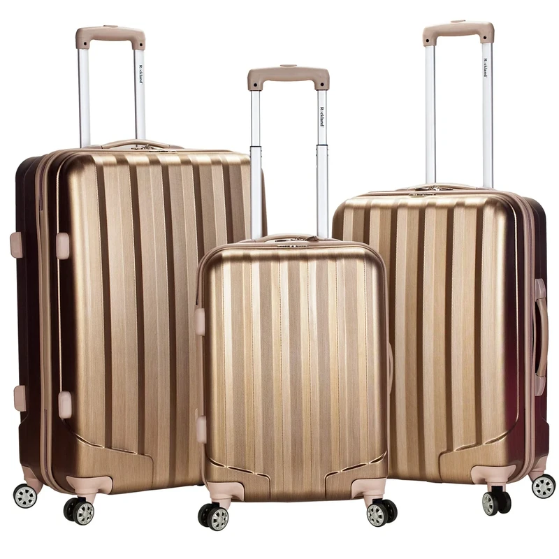 Rockland Melbourne Hardside Expandable Spinner Wheel Luggage, Bronze, 3 Piece (20"/24"/28"), Bronze, 3 Piece (20"/24"/28"), Melbourne Hardside Expandable Spinner Wheel Luggage