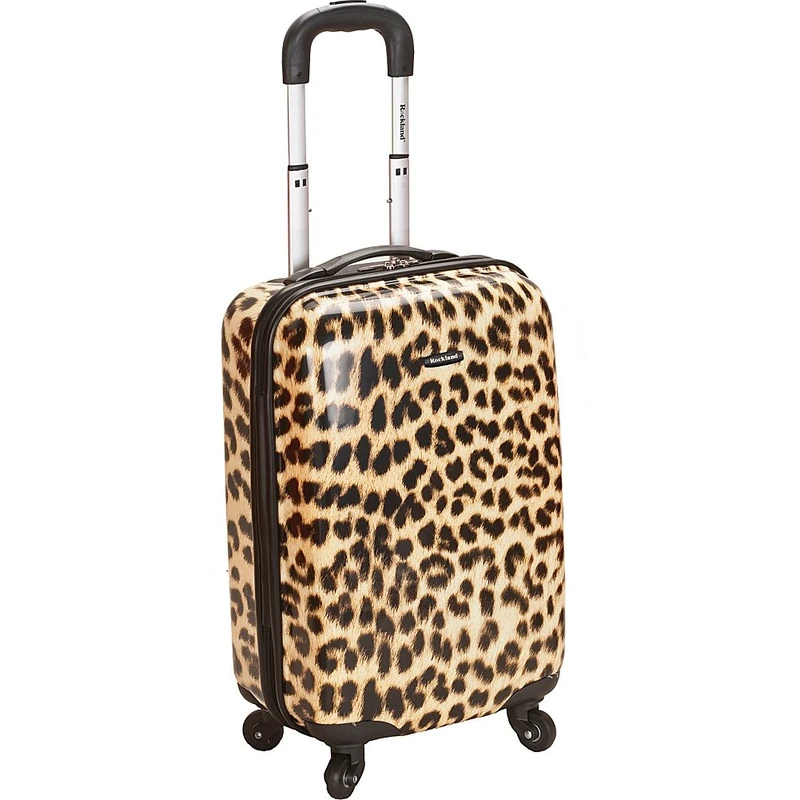 Rockland Safari Hardside Spinner Wheel Luggage, Leopard, Carry-On 20-Inch, Leopard, Carry-On 20", Melbourne Hardside Expandable Spinner Wheel Luggage