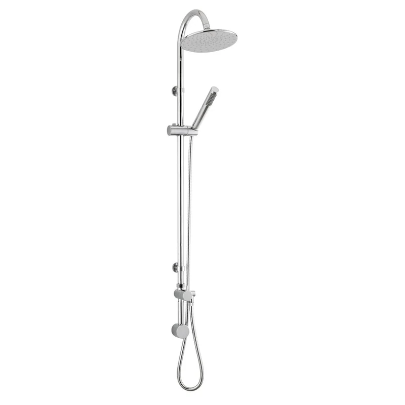 Hudson Reed A3115 Destiny ǀ Modern Bathroom Shower Kit with Concealed Outlet Elbow, Round Head and Handset and Diverter, 1203mm x 200mm, Chrome