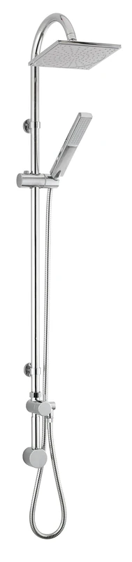 Hudson Reed A3116 Worth ǀ Modern Bathroom Shower Kit with Concealed Outlet Elbow, Square Head and Handset and Diverter, 1203mm x 200mm, Chrome