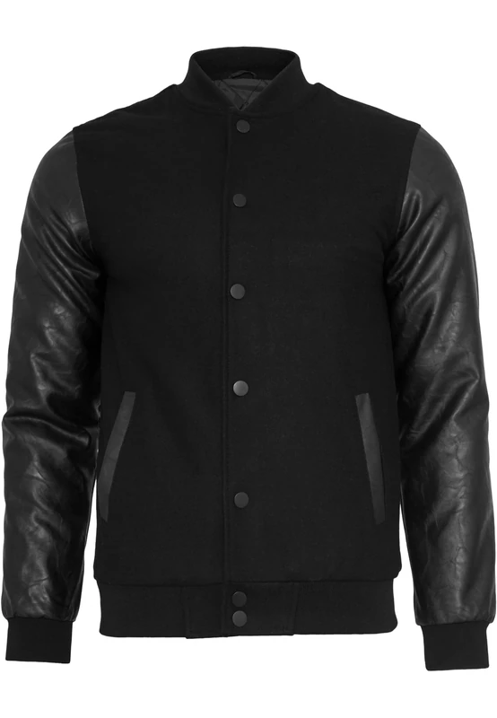 Urban Classics Men's Apparel Oldschool College Jacket blk/blk Size:S