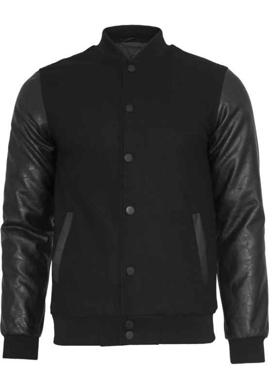 Urban Classics Men's Apparel Oldschool College Jacket blk/blk Size:L