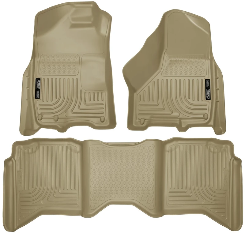 Husky Liners - Weatherbeater | Fits 2019-2023 Ram 1500 (Classic Body) Crew, 2009-2018 Ram 1500 Crew, 10-18 Ram 2500/3500 Crew-Front & 2nd Row Liner-Tan, 3 pc. | 99003