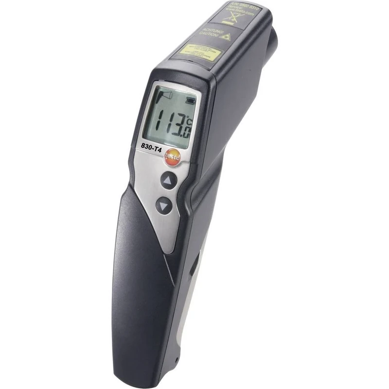 Testo 0560 8314 830-T4 Infrared Thermometer with 2-Point Laser Sighting / 30:1 Optic / Adjustable Limit Values / Alarm Function / Connection of External Probes