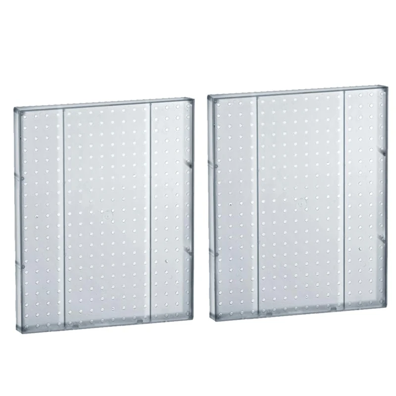 Azar Displays 771620-CLR Pegboard 1-Sided Wall Panel, Clear Translucent Color, 2-Pack