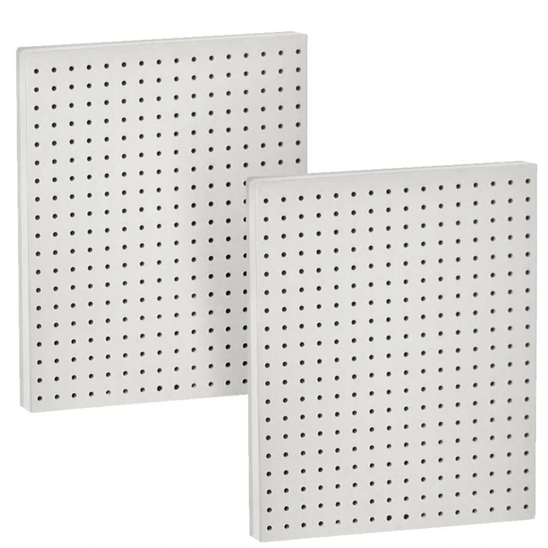 Azar Displays 771620-WHT Plastic Pegboard for Wall Organization - Garage Tool Organizer Wall Mount (Pack of 2) - 1-Sided Durable Wall Panel Organizer (16” W x 20” H x 1” D) - Garage Organizer (White)