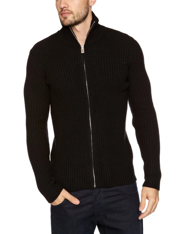 Wrangler Zip Knit Men's Jumper Black Large