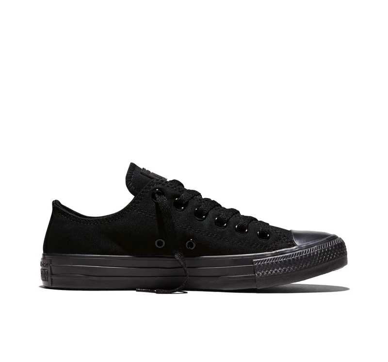 Converse All Star Low Trainers Black Mono Canvas - 3 UK
