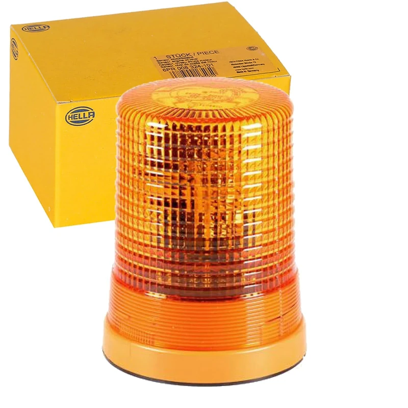 HELLA 2RL 004 958-111 Halogen-Rotating Beacon - KL 700 - 24V - Yellow - Round - mounting/Bolted - Plug: Blade Terminal