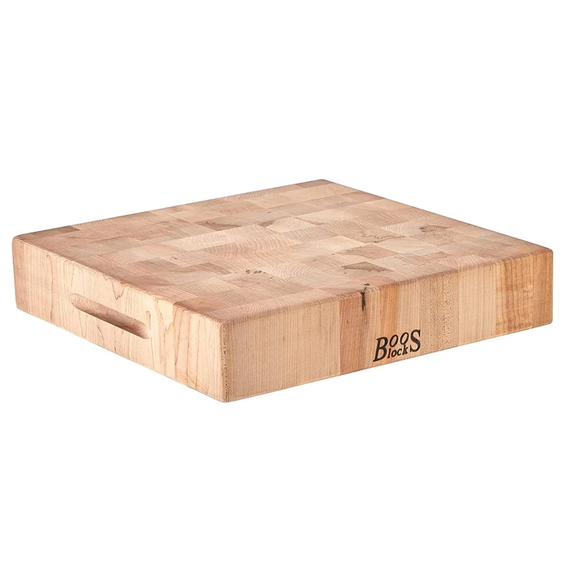 Boos Block Prep Block - End Grain Chopping Block - Extra Thick Wooden Chopping Board - North American Hard Maple Butchers Block Cutting Board - 15 x 15 x 3 Inches