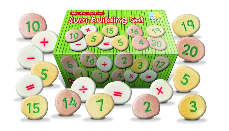 Yellow Door Number Pebbles – Sum-building Set | Maths for kids 2 3 4 5 | Early Educational Toys for Counting 1-10 | Numerals | Addition, Subtraction, Multiply, Divide | Number Bonds | Odd and Even