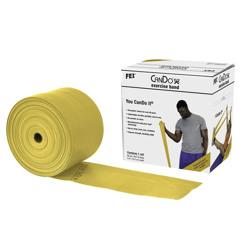 CanDo Resistance band / training band / gymnastics band - 45 m - gold (ultra strong) - alternative to dumbbells