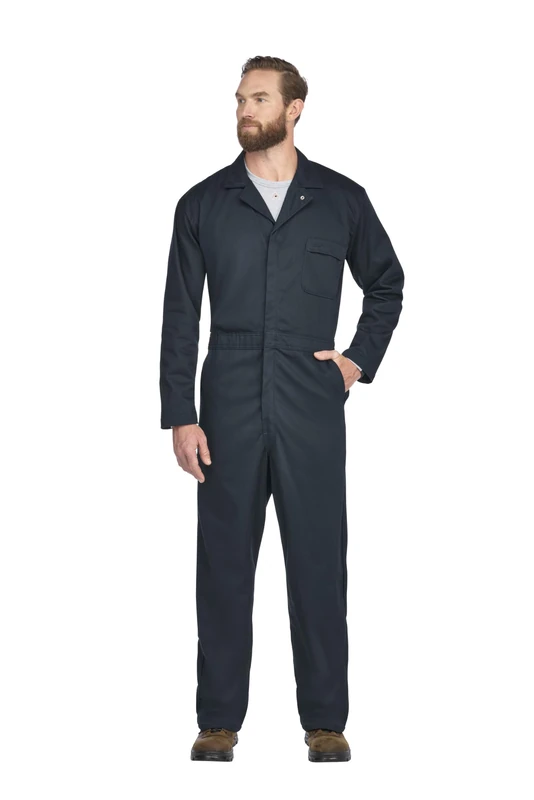 Bulwark FR Men's Midweight Excel FR Classic Industrial Coverall - - Large Navy