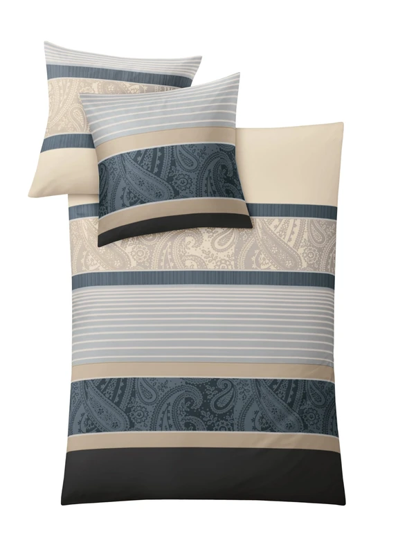 Kleine Wolke"Cambridge” Bed Linen Set, mako satin, taupe, 155 x 220 cm