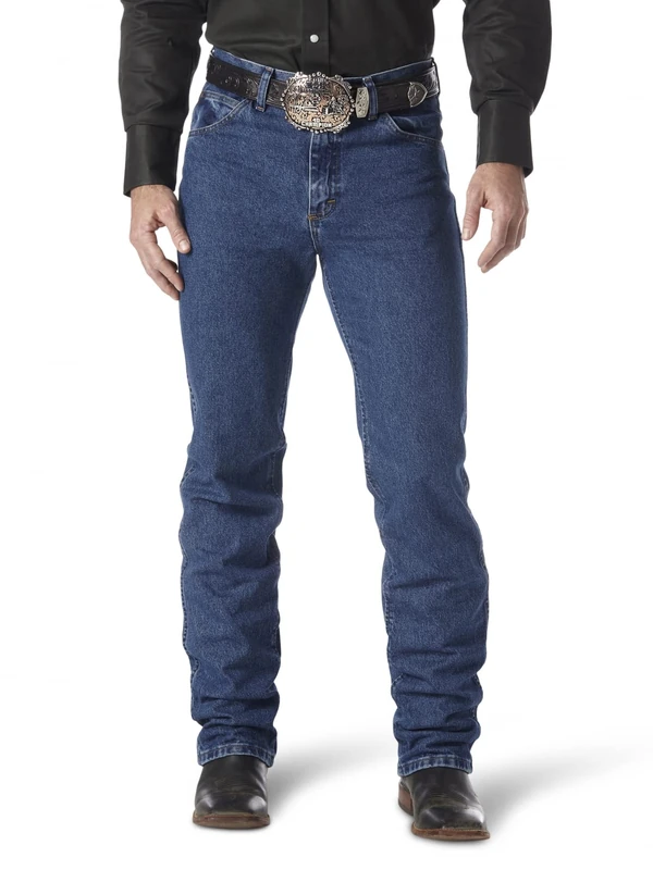 Wrangler Men's Premium Performance Cowboy Cut Slim Fit Jean, Dark Stone, 36W x 29L