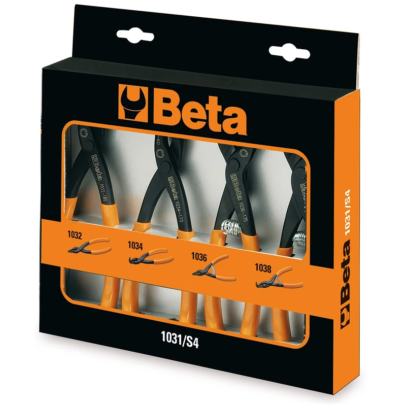 Beta 10310000 Internal and External Circlip Plier Set, 4 Pieces