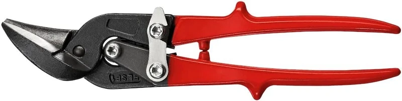 Bessey D17ASSL Robust Left Cutting Shape and Straight Cutting Snips, Red/Black