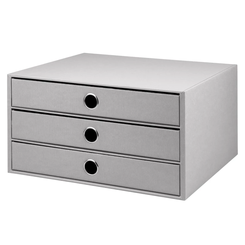 Rössler Papier 1524452173 - S.O.H.O. 3-ladenbak voor A4, met grijpgat, steen, 343 x 250 x 185 mm, 1 stuk