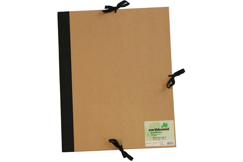 Daler-Rowney Cachet Earthbound A1 Tan Artist Artwork Portfolio with Flaps Hard Cover Folder, with Ribbon Ties, Acid-Free, For Artists & Students