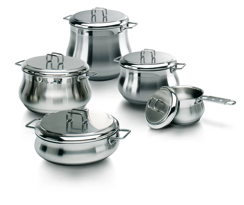 Barazzoni Tummy Battery 10pz, Stainless Steel 18/10, induction, Mady in Italy, 10 pz, 1910