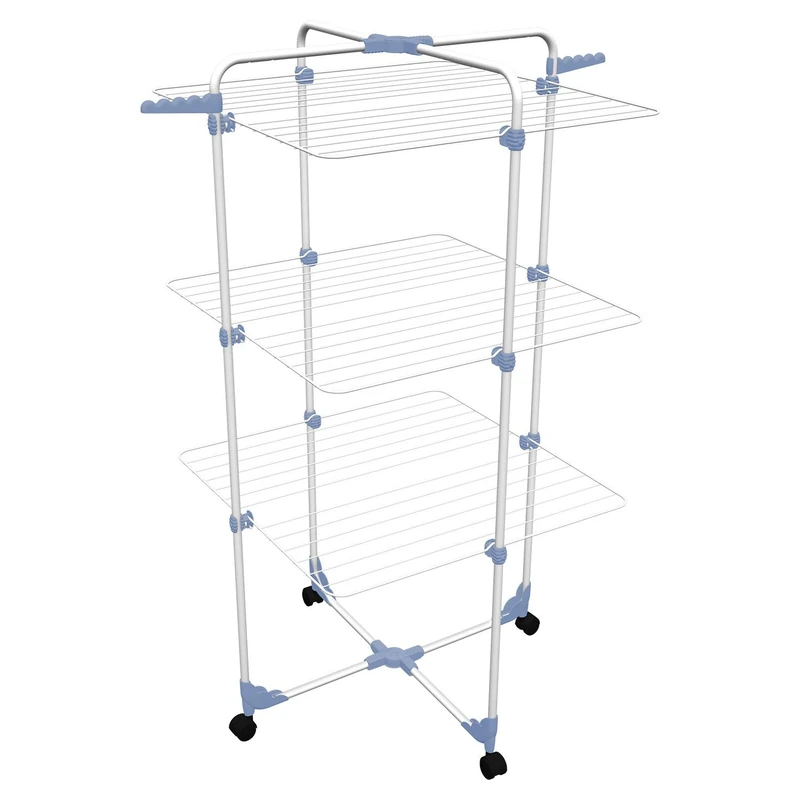 Gimi Modular 3 Tower Clothes Airer, White/Blue, Pack of 1