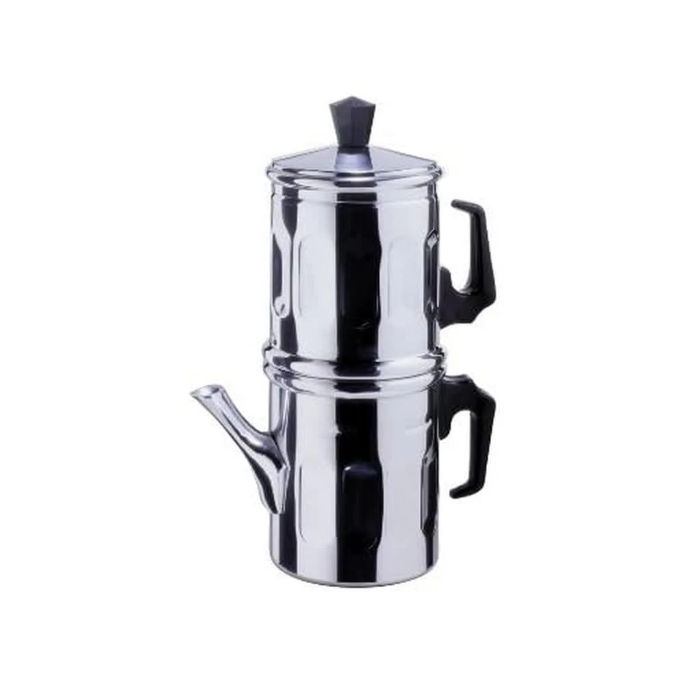 Traditional Neapolitan aluminium coffee maker 3-4 cups, Silver