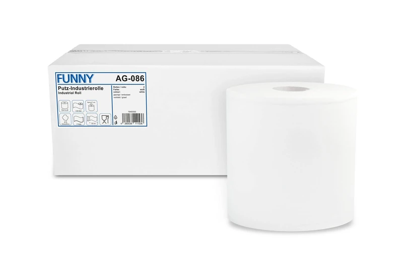 Funny Paper Cleaning Towels 2-Ply Brilliant White Approximately 26 cm [2 Rolls of 1000 Sheets]