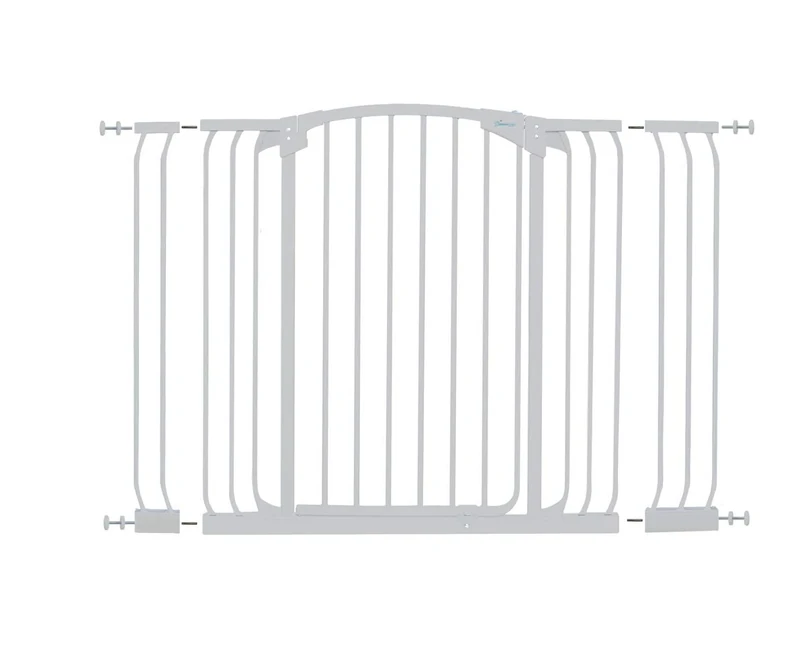 Dreambaby Auto-Close Chelsea Xtra-Tall & Wide Safety Gate Set- 1 gate and 2 extensions (Fits 97cm-133cm) White, 97 - 133 cm