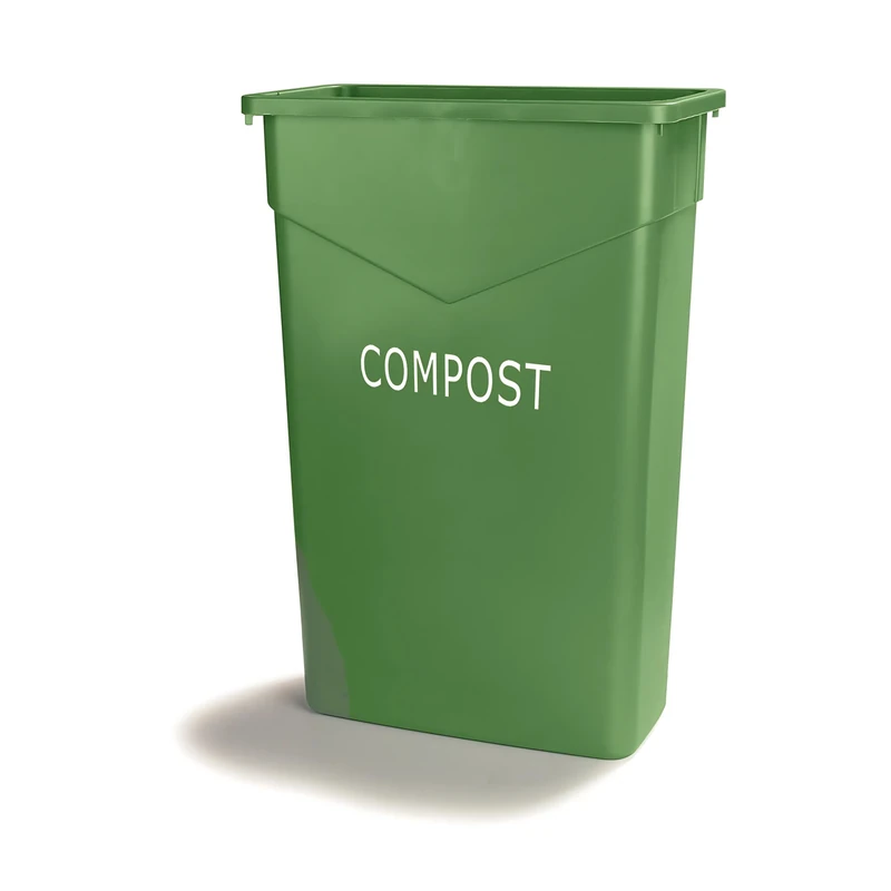 Carlisle 342023CMP09 TrimLine Plastic Compost Container, 23 Gallon Capacity, 10.95" Length x 20.03" Width x 24-3/4" Height, Green - Image 1