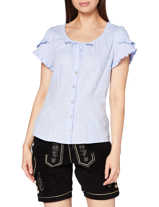 BERWIN & WOLFF TRACHT FOLKLORE LANDHAUS Women's Blouse, lightblue, XS/S