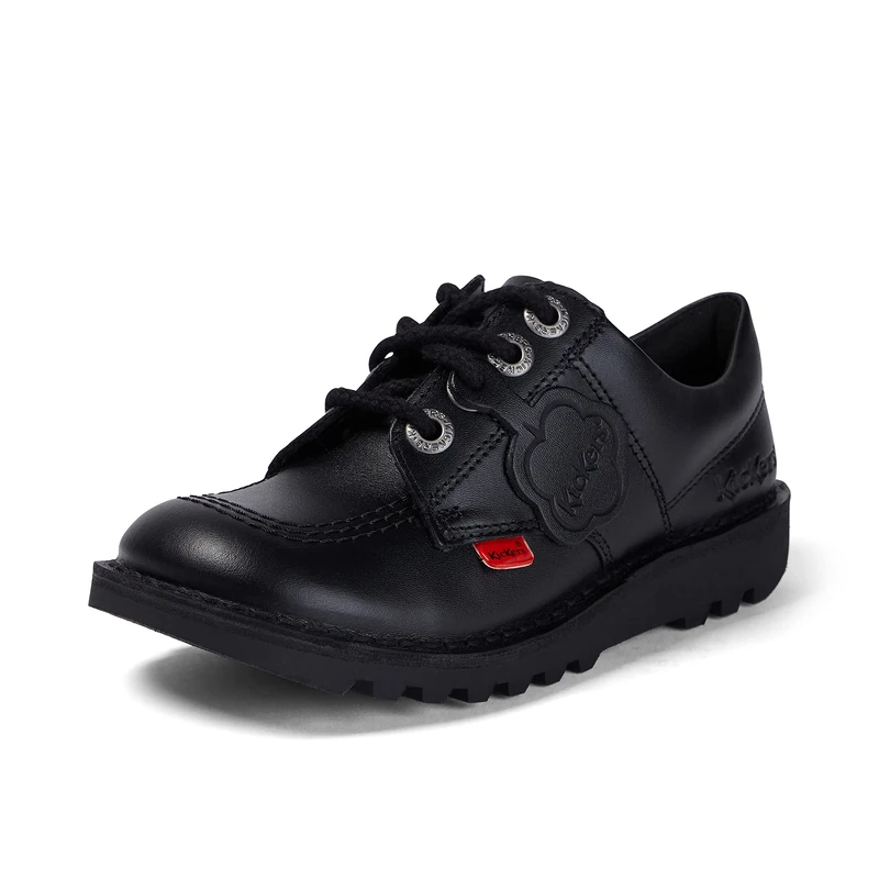 Kickers Unisex Kids Kick Lo Shoes | Extra Comfort for Your Feet | Added Durability, Black, 2.5 UK Child