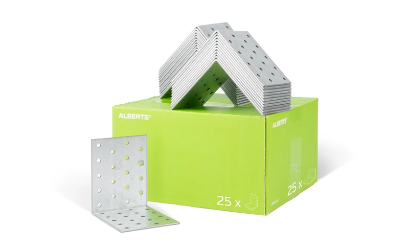 Perforated Plate Angle 100 x 100 x 80 mm / 25 STK. Oberflaeche: sendzimirverzinkt