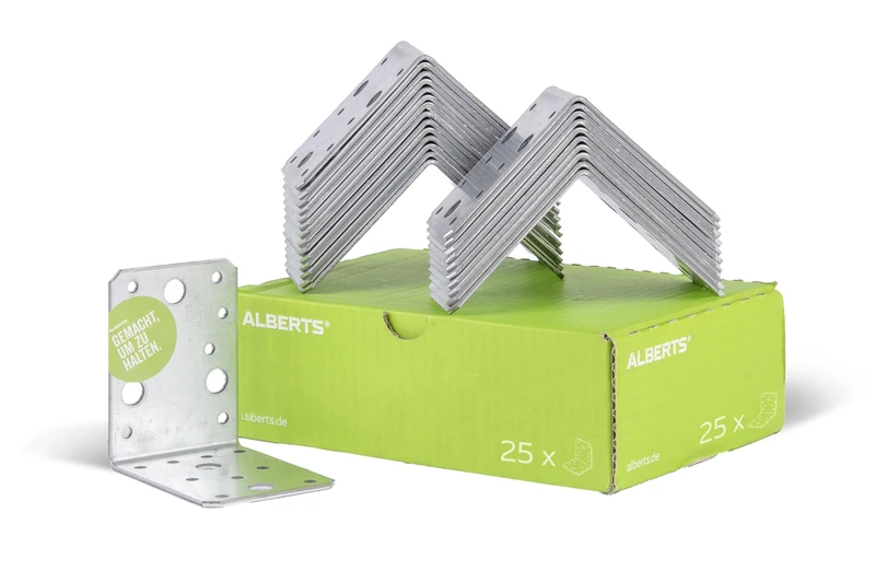 Alberts 846589 Angle Connector Sendzimir-Galvanised 90 x 90 x 65 mm Set of 25