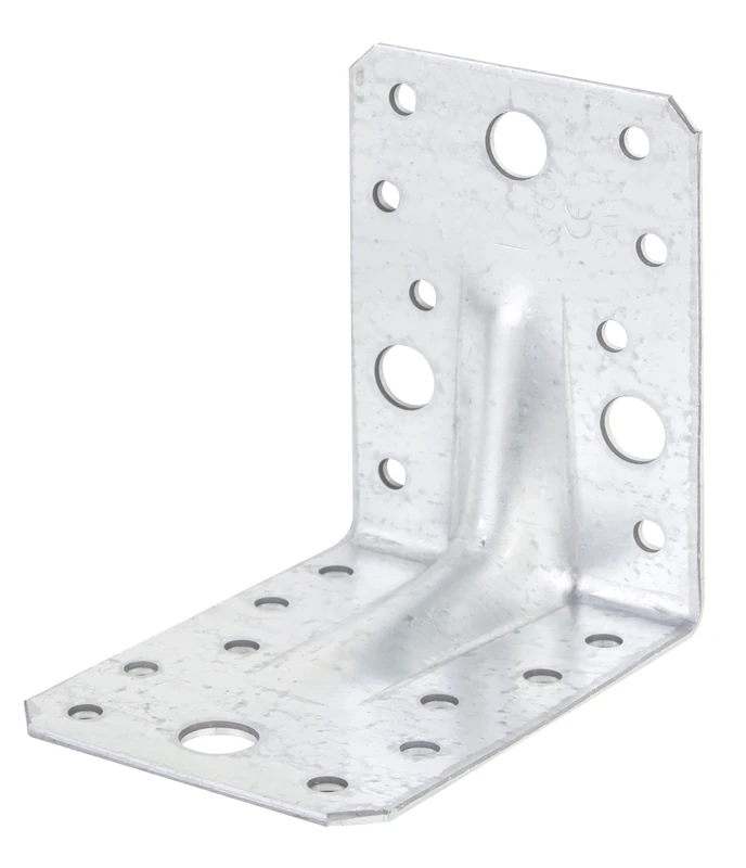 Alberts 846657 Heavy-Duty Angle Bracket with Beading | sendzimir galvanised | 90 x 90 x 65 mm | Set of 25