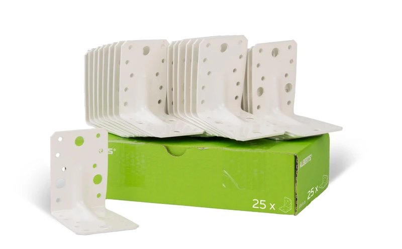 Heavy Load Angle Connector with Corrugation 90 x 90 x 65 mm / 25 STK. White