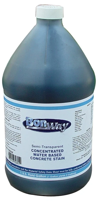 BonWay 32-855 1-Gallon Semi-Transparent Water Based Concrete Stain, Black