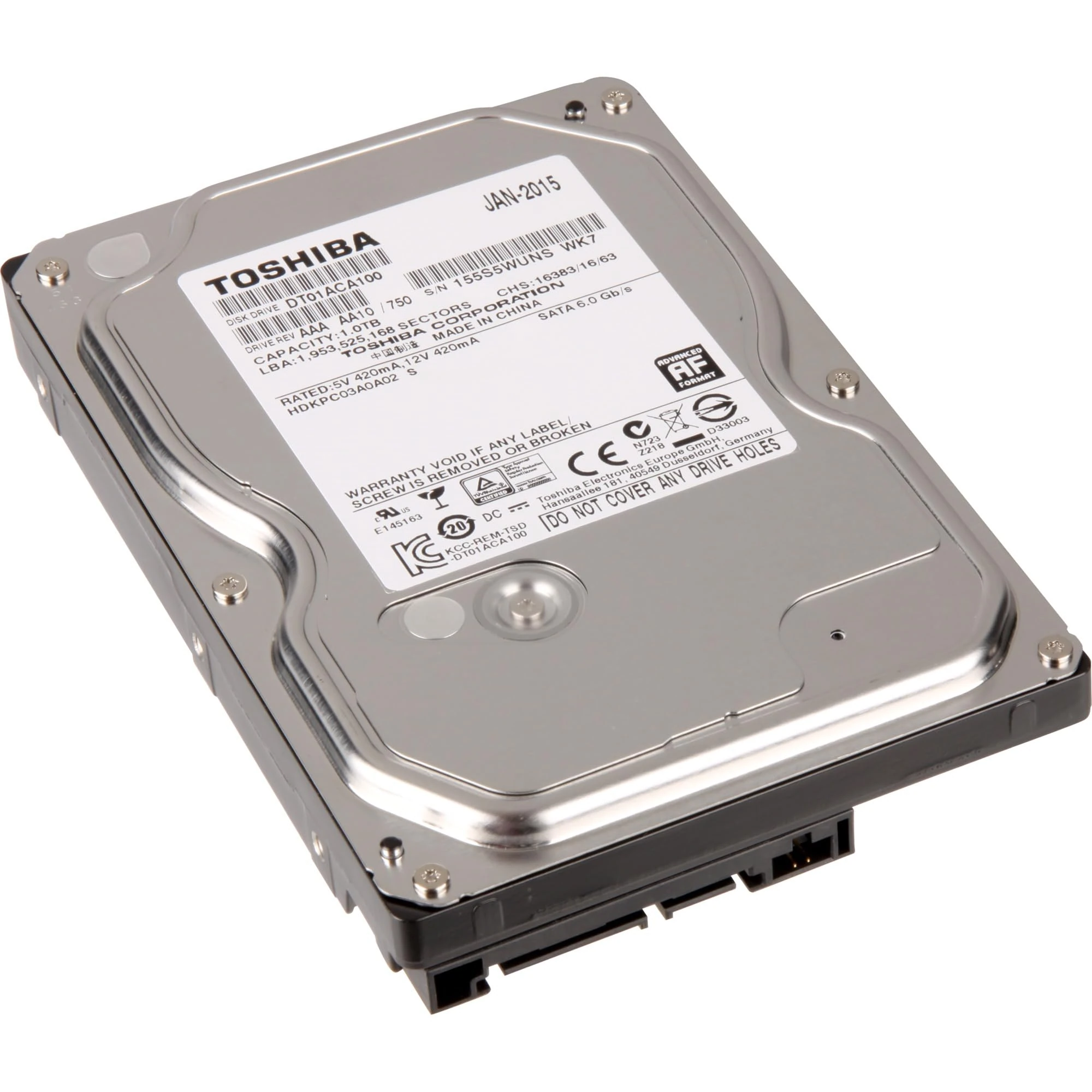 Toshiba 1TB 3.5" 7.2k SATA Gb/s 32MB 1000GB Serial ATA III internal hard drive 1TB 3.5" 7.2k SATA Gb/s 32MB, 3.5", 1000 GB, 7200 RPM, Serial ATA III, 32 MB
