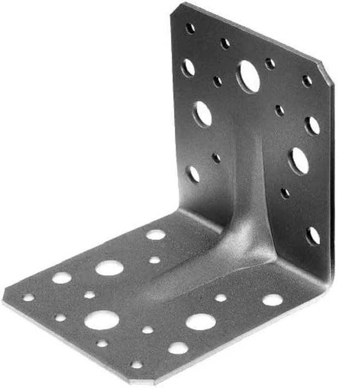 Heavy Duty Angle Connector with Beading, Handyman Pack, Sendzimir Galvanised 105 x 105 x 90 mm / 25 Stk.