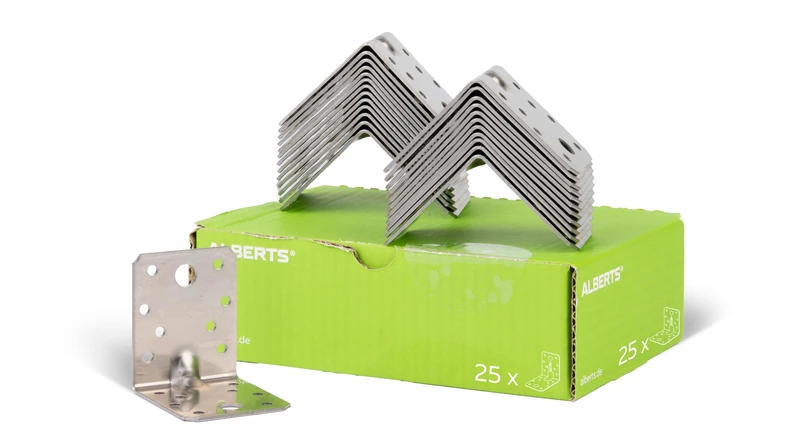 Heavy Load Angle Connector with Corrugation 70 x 70 x 55 mm / 25 STK. Material: Edelstahl