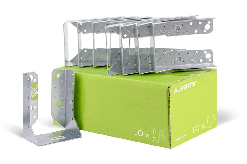 Alberts 848286 Joist Shoe Type B Sendzimir-Galvanised 100 x 140 mm Set of 10