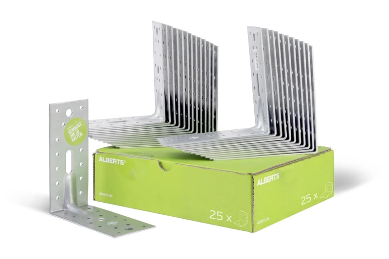 Gah-Alberts 335724 SL Elbow Connector with Holes Sendzimir-Galvanised 150 x 150 x 65 mm / 2.5 mm Thick 25 Pieces